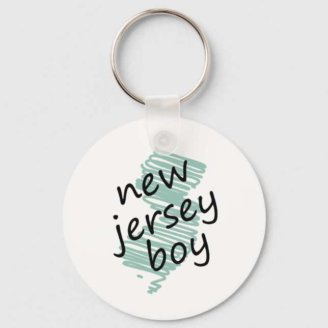 New Jersey Boy on Child's New Jersey Map Drawing Keychain (Front)