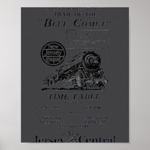New Jersey Central Blue Comet Train Poster