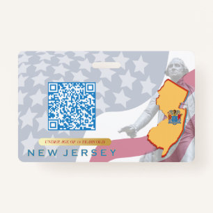 NEW JERSEY -Child ID -USA Flag Background Badge