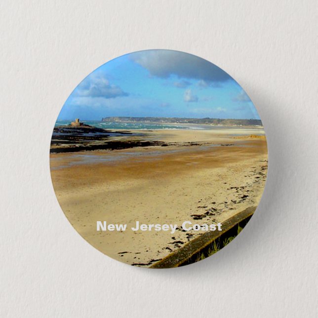 New Jersey Coast, NJ 2 Inch Round Button (Front)
