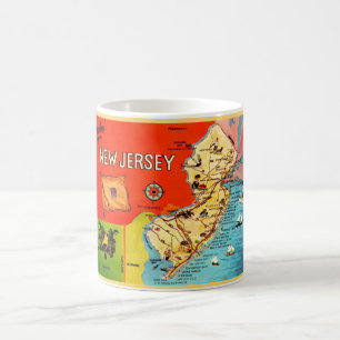 New Jersey Colourful Vintage Map Mug