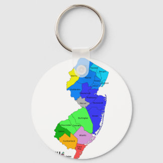 New Jersey Counties in Colour Keychain