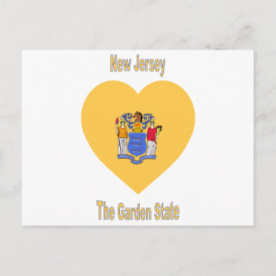 New Jersey Flag Heart Postcard