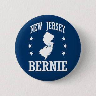 NEW JERSEY FOR BERNIE SANDERS 2 INCH ROUND BUTTON