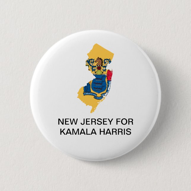 NEW JERSEY for Kamala Harris 2024 Button (Front)