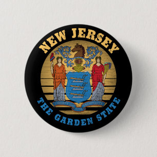 NEW JERSEY GARDEN STATE FLAG 2 INCH ROUND BUTTON