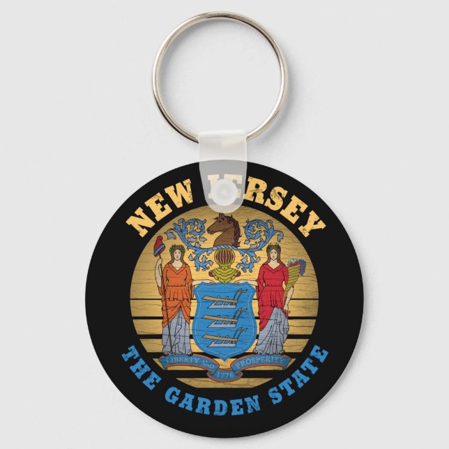 NEW JERSEY GARDEN STATE FLAG KEYCHAIN (Front)