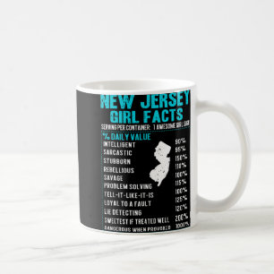 New Jersey Girl Facts Funny Birthday Gift Born In Coffee Mug