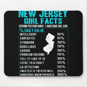New Jersey Girl Facts Funny Birthday Gift Born In Mouse Pad