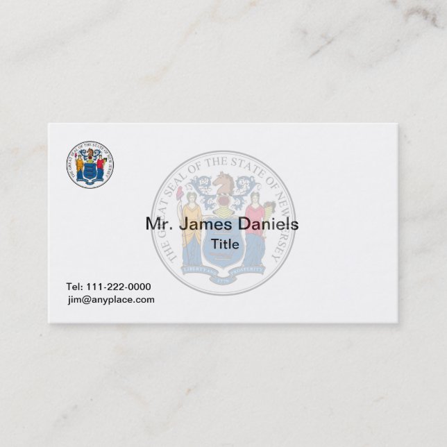 New Jersey Great Seal Business Card (Front)