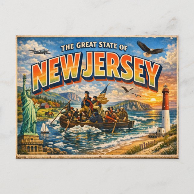 New Jersey Greetings Postcard  (Front)