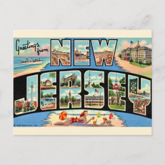 New Jersey Greetings Vintage Postcard