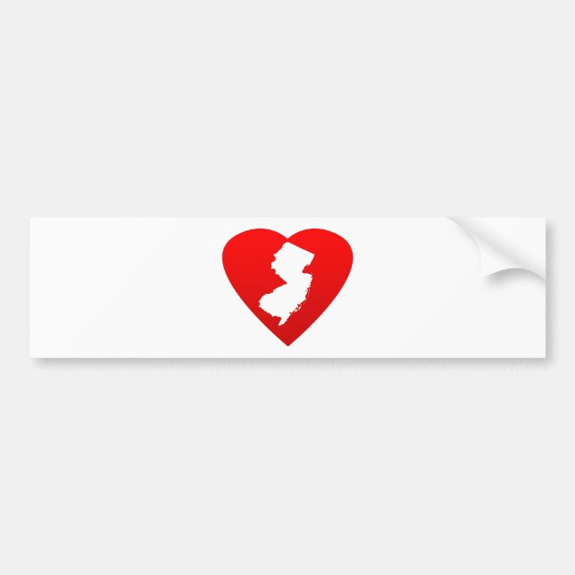 New Jersey heart Bumper Sticker (Front)
