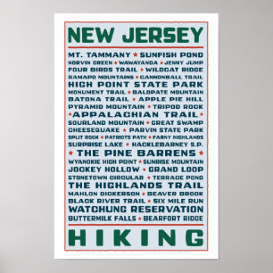 New Jersey Hiking Trails Poster