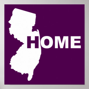 New Jersey Home Away From State Poster Sign