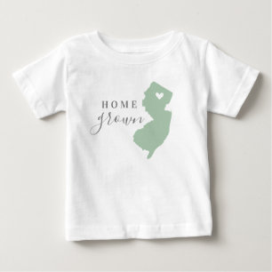 New Jersey Home Grown Editable Colours State Map Baby T-Shirt