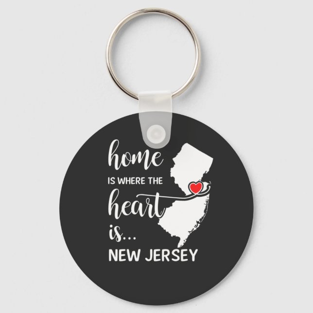 New Jersey home is where the heart is Keychain (Front)