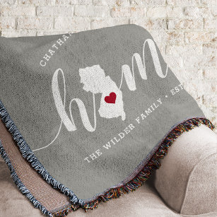 New Jersey Home State Personalized Rustic Throw Blanket