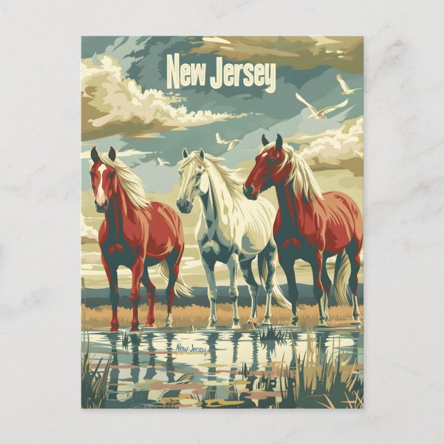 New Jersey Horses Postcard (Front)