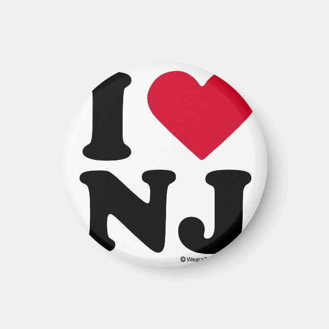NEW JERSEY - "I LOVE NJ" "I LOVE NEW JERSEY"  MAGNET (Front)