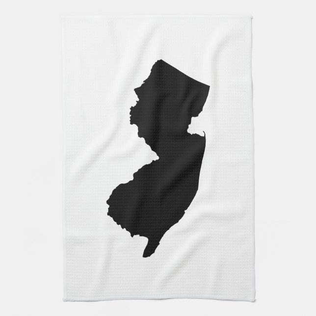 New Jersey in Black and White Kitchen Towel (Vertical)