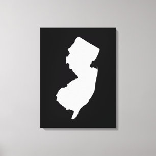 New Jersey in White and Black Canvas Print