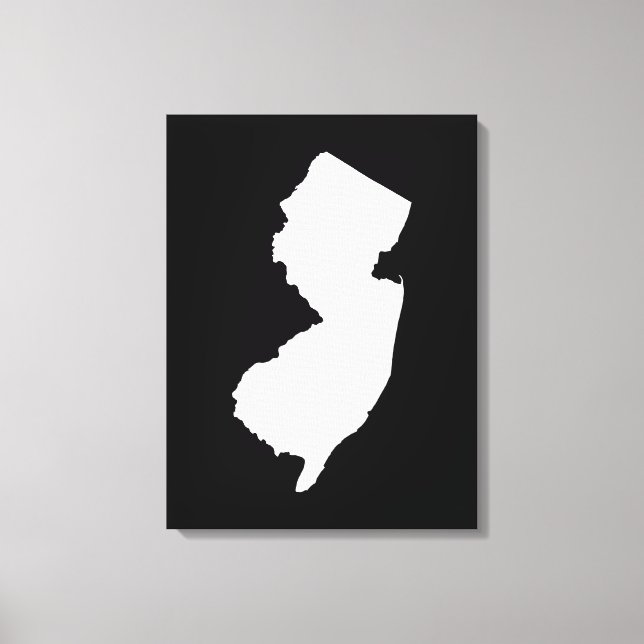 New Jersey in White and Black Canvas Print (Front)