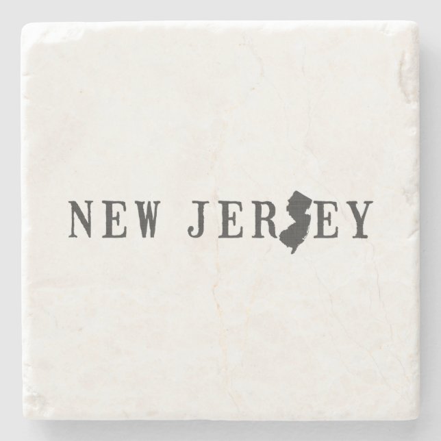 New Jersey Letter Jersian Garden State Word Art Stone Coaster (Front)