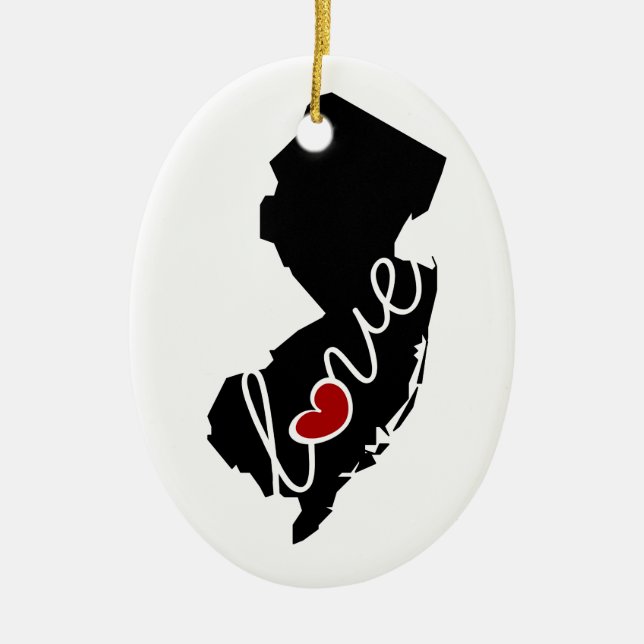 New Jersey Love!  Gifts for NJ Lovers Ceramic Ornament (Front)