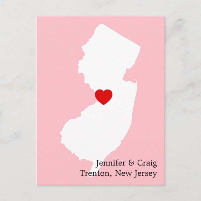 New Jersey Love Save the Date Announcement Postcard (Front)