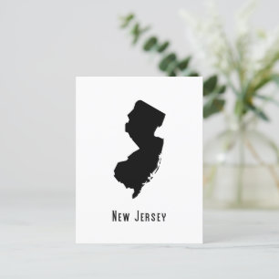 New Jersey Map - Black and White Modern New Jersey Postcard