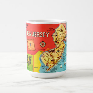 New Jersey Map of Beaches Coffee Mug