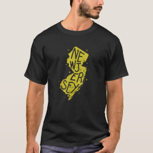 New Jersey Map Outline USA America T-Shirt
