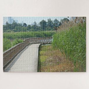 New Jersey Meadowlands bridge through nature Jigsaw Puzzle