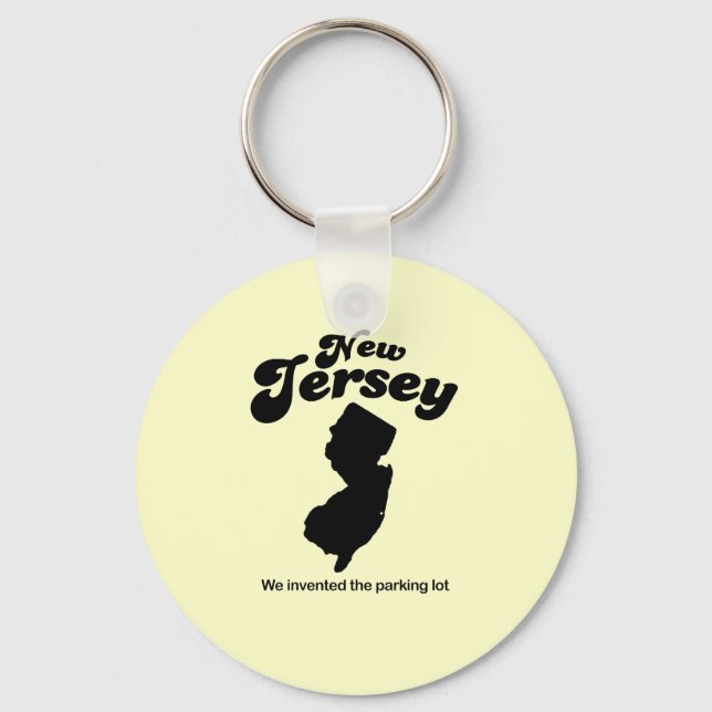 New Jersey Motto - We invented the parking lot Keychain (Front)