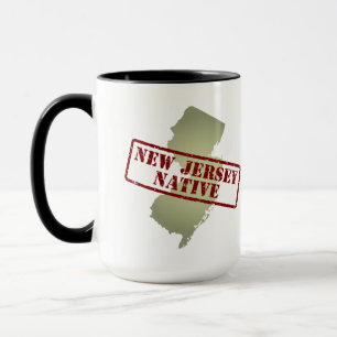 New Jersey Native Stamped on Map Mug