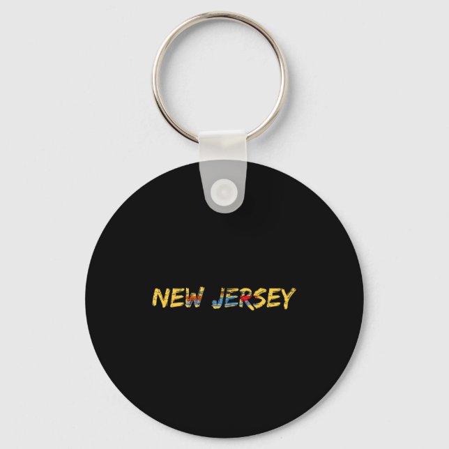 New Jersey, New Jersey Flag  Keychain (Front)