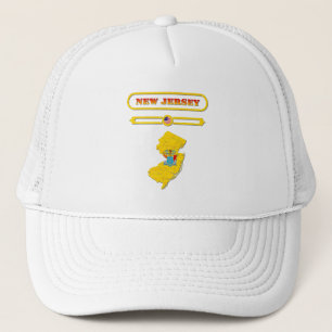 NEW JERSEY, NEW JERSEY MAP, USA. SAMER BRASIL TRUCKER HAT
