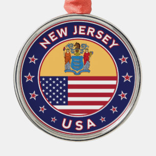New Jersey, New Jersey sticker, phone case, bag Metal Ornament