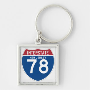 New Jersey NJ I-78 Interstate Highway Shield - Keychain