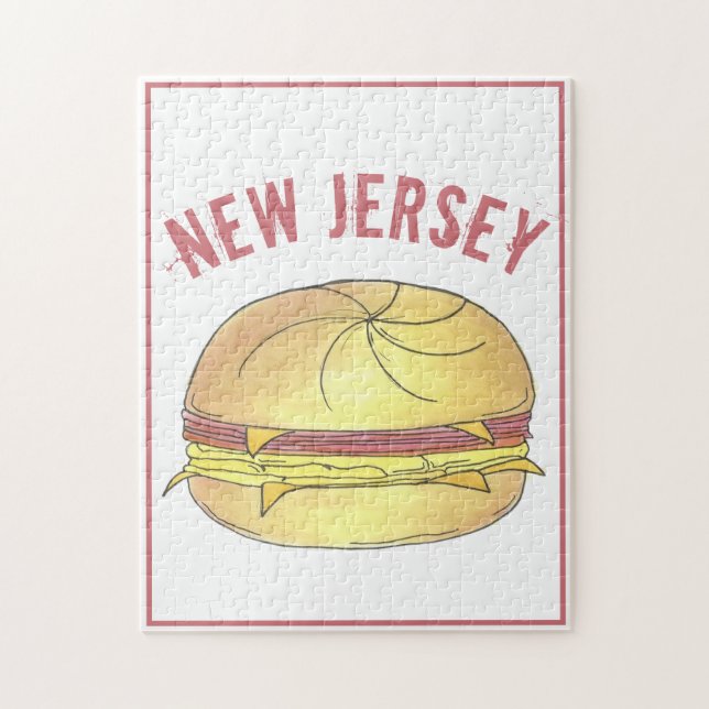 New Jersey NJ Pork Roll Ham Egg Breakfast Sandwich Jigsaw Puzzle (Vertical)