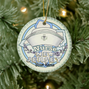 New Jersey Nurse Ceramic Ornament