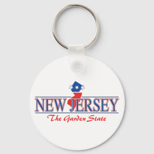New Jersey Patriotic Keychain