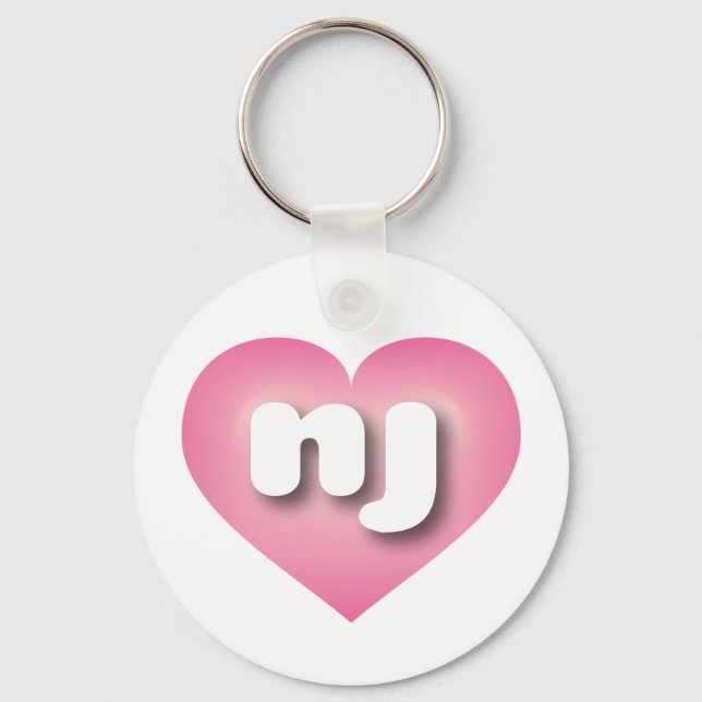 New Jersey Pink Fade - I love nj Keychain (Front)
