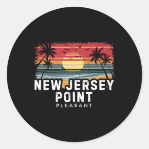 New Jersey Point Pleasant Surfboard Beach  Classic Round Sticker