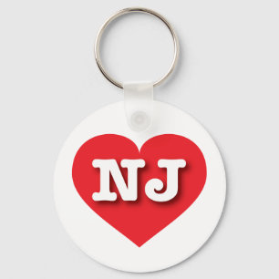 New Jersey Red Heart - I love NJ Keychain