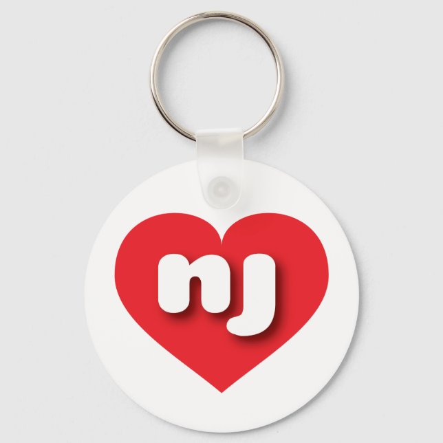 New Jersey Red Heart - I love NJ Keychain (Front)