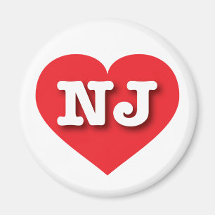 New Jersey Red Heart - I love NJ Magnet