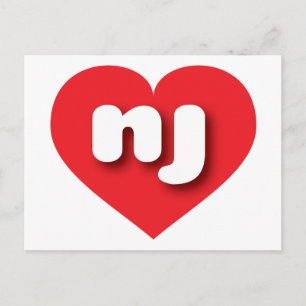 New Jersey red heart - I love nj Postcard