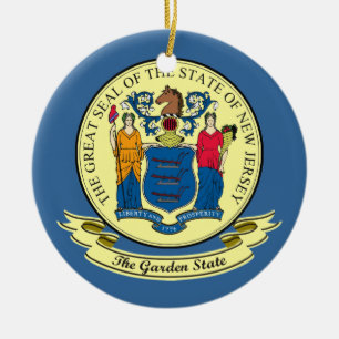 New Jersey Seal Ceramic Ornament